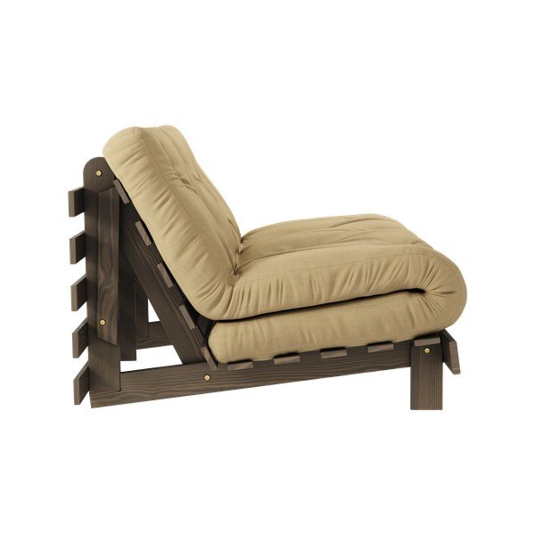 Musztardowobeżowa rozkładana sofa 140 cm Roots – Karup Design-image-4
