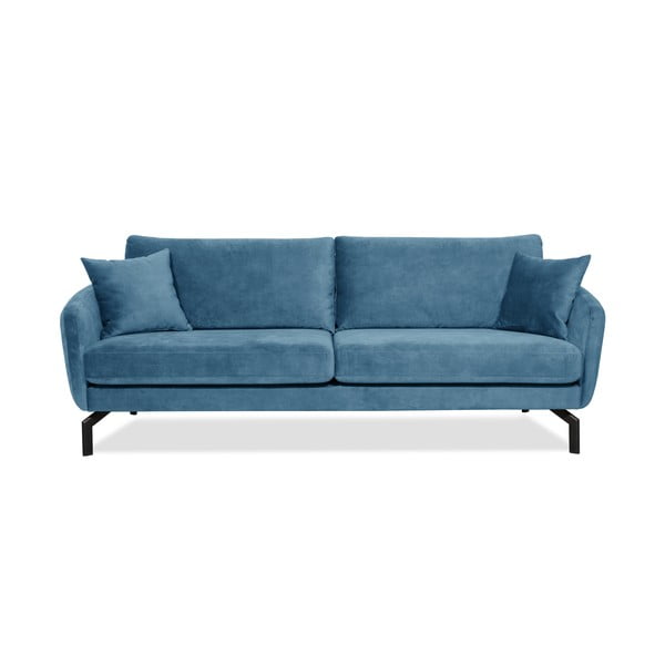 Niebieska sofa z aksamitnym obiciem Scandic Magic, szer. 230 cm