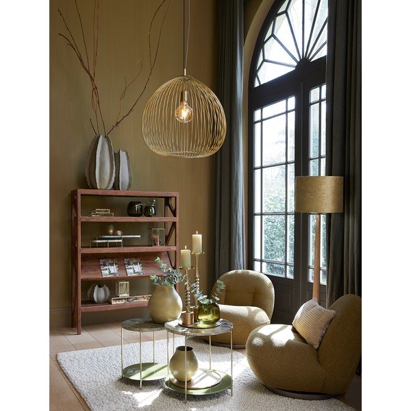 Zielony fotel z materiału bouclé Gumaca – Light & Living-image-4