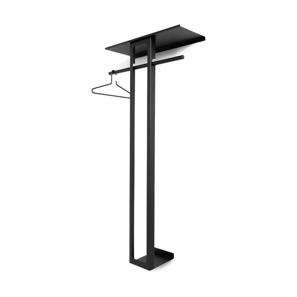 Czarny stalowy wieszak ścienny z półką 70 cm Luno Large – Spinder Design-image-3