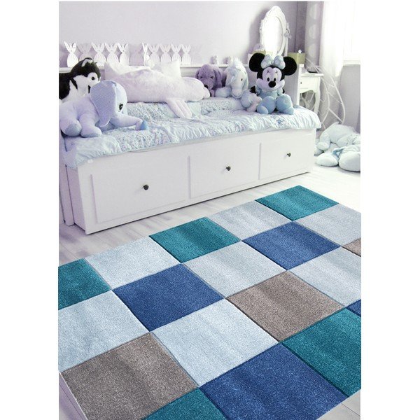 Niebieski dywan dziecięcy Happy Rugs Patchwork, 120x180 cm-image-2