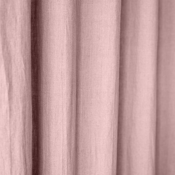 Jasnoróżowa lniana zasłona z przeszyciem tunelowym Linen Tales Night Time, 275x140 cm-image-1