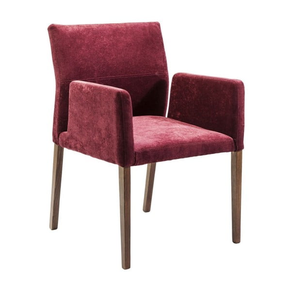 Bordowe krzesło z podłokietnikami Kare Design Berry