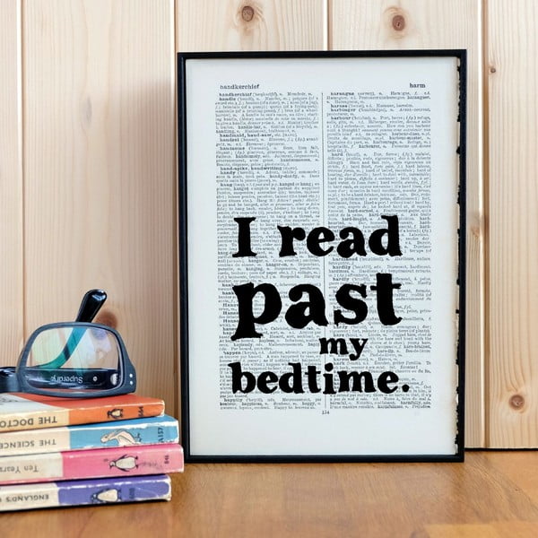 Plakat w
  drewnianej ramie I Read Past My Bedtime