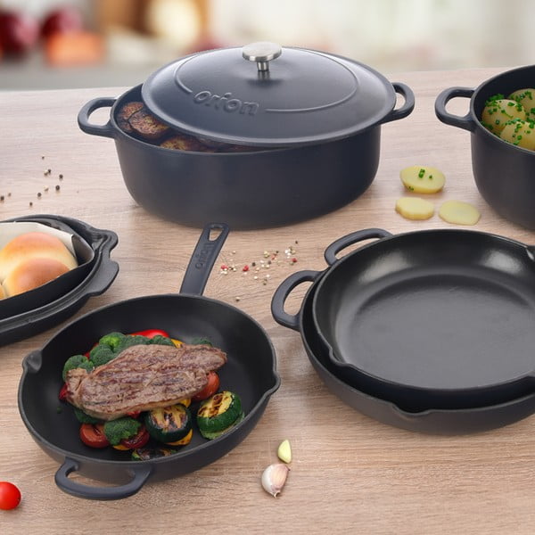 Patelnia żeliwna ø 24 cm LITINA SMALT – Orion-image-3