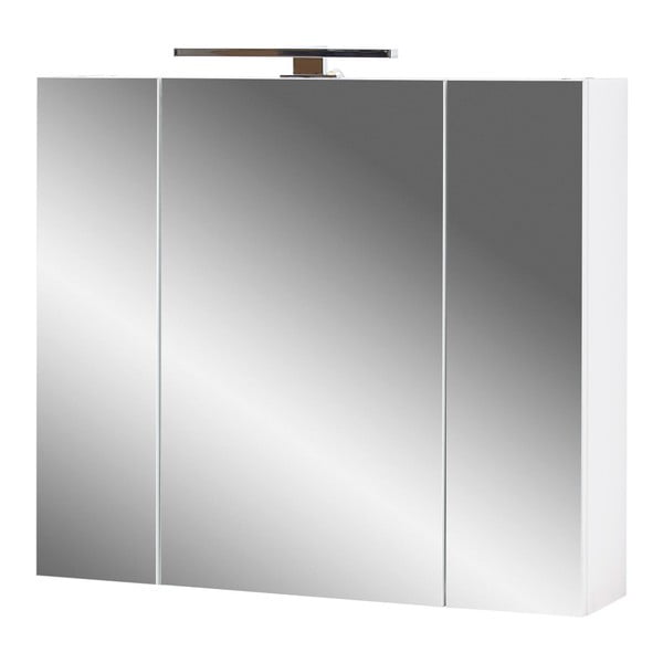 Biała szafka łazienkowa z lustrem 76x71 cm – Germania-image-2