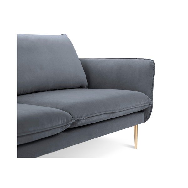 Szara aksamitna sofa Cosmopolitan Design Florence, 160 cm-image-3