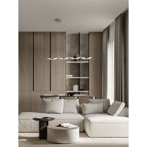 Aluminiowa lampa wisząca LED ze ściemniaczem w kolorze matowego złota Vea – Nova Luce-image-1