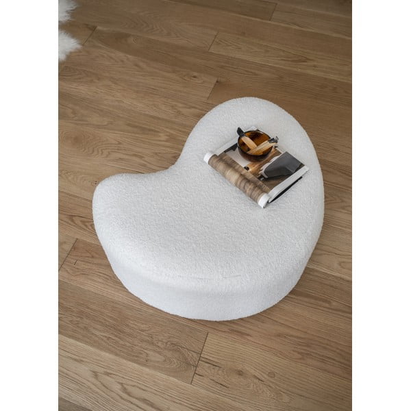 Biały puf z przędzy pętelkowej Bouclé Miuf – Miuform-image-3