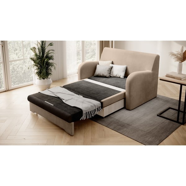 Jasnobrązowa aksamitna rozkładana sofa 130 cm Ario – ELTAP-image-2