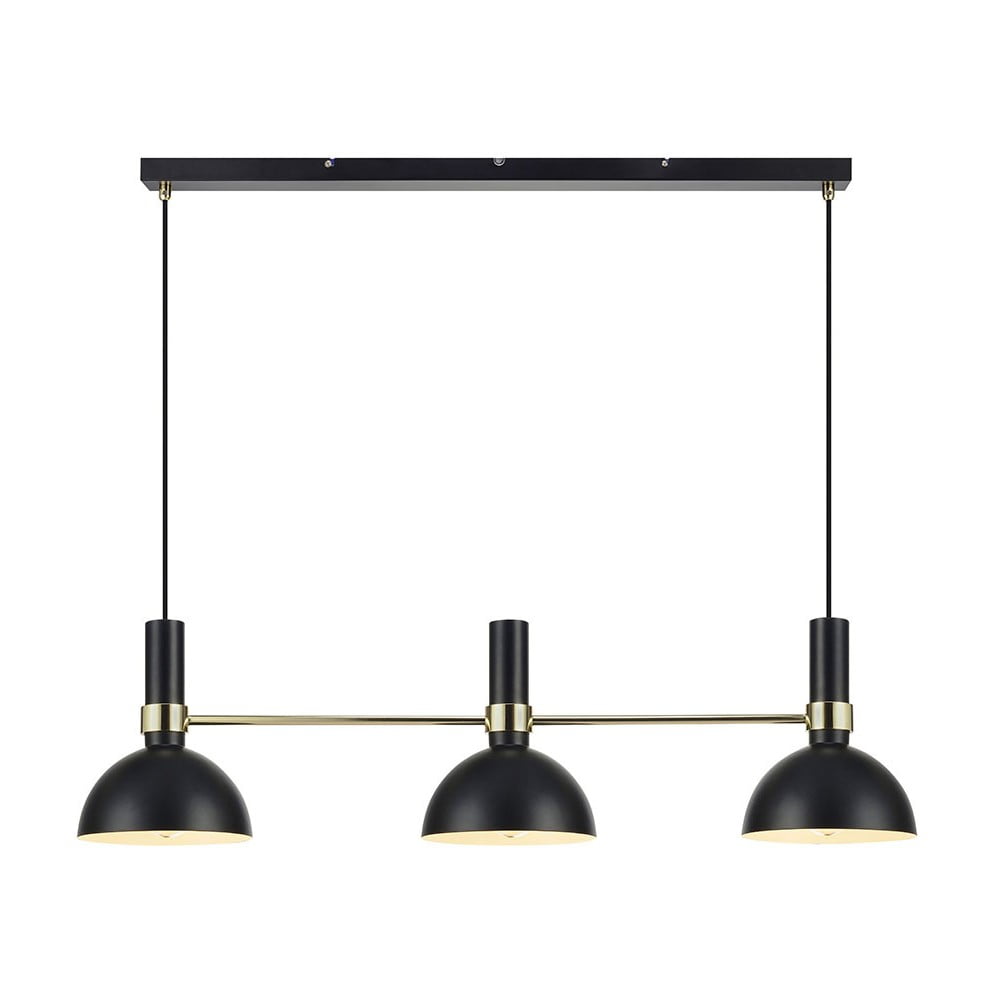 Czarna potrójna lampa wisząca Markslöjd Larry Black Gold