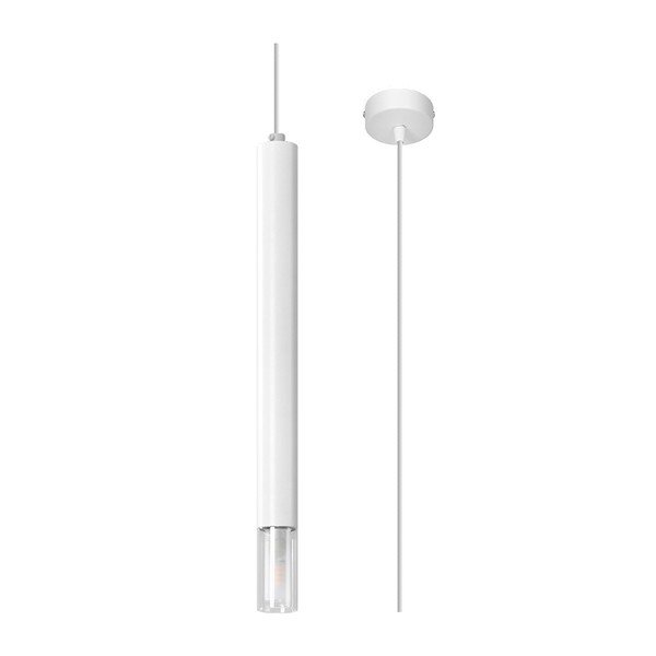 Biała metalowa lampa wisząca ø 8 cm Vittoria – Sollux