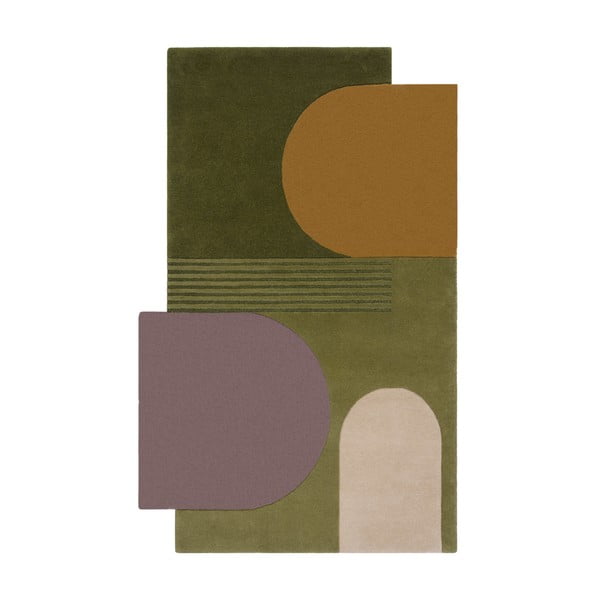Zielony wełniany dywan 290x200 cm Lozenge – Flair Rugs
