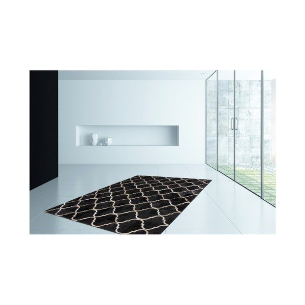 Czarny skórzany dywan Eclipse,120x170cm-image-1