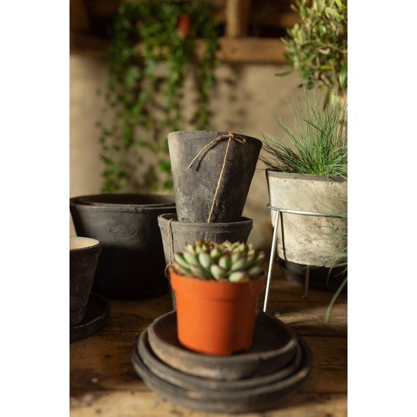 Zestaw 3 szarych doniczek z terakoty Esschert Design-image-1