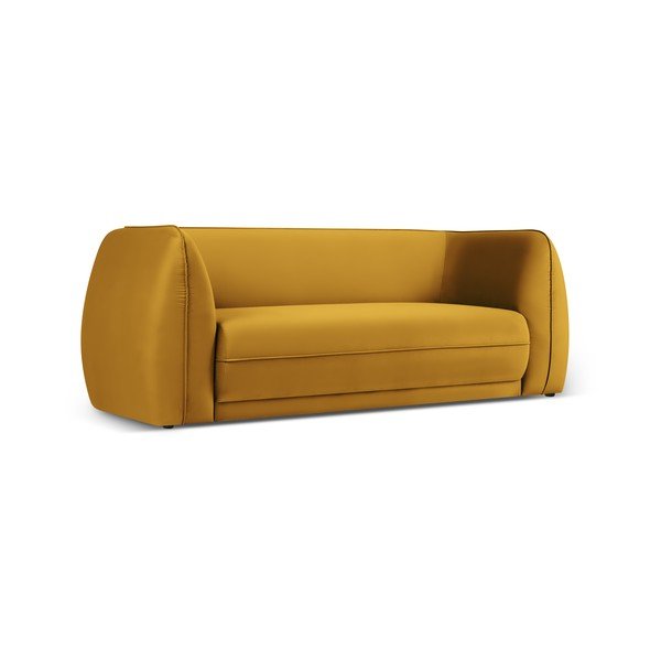 Żółta aksamitna sofa 190 cm Lando – Micadoni Home-image-2