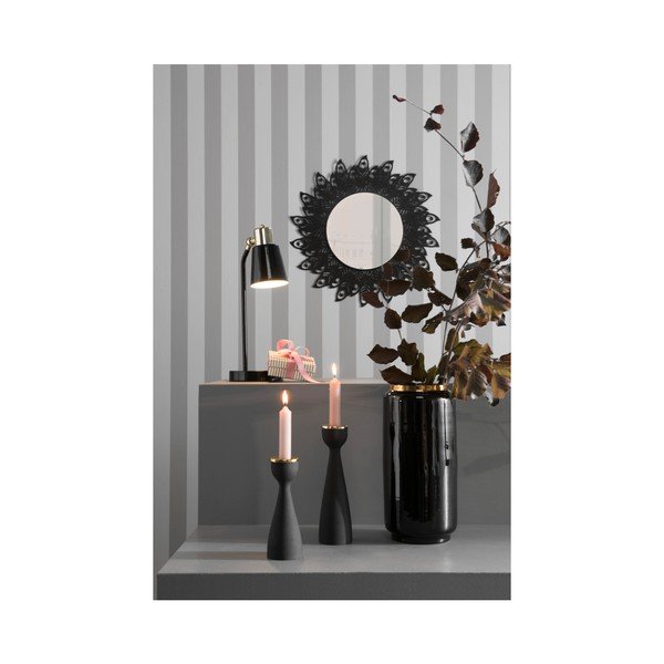 Lustro ścienne z ramą w czarnym kolorze PT LIVING Peacock Feathers, 60x30 cm-image-1