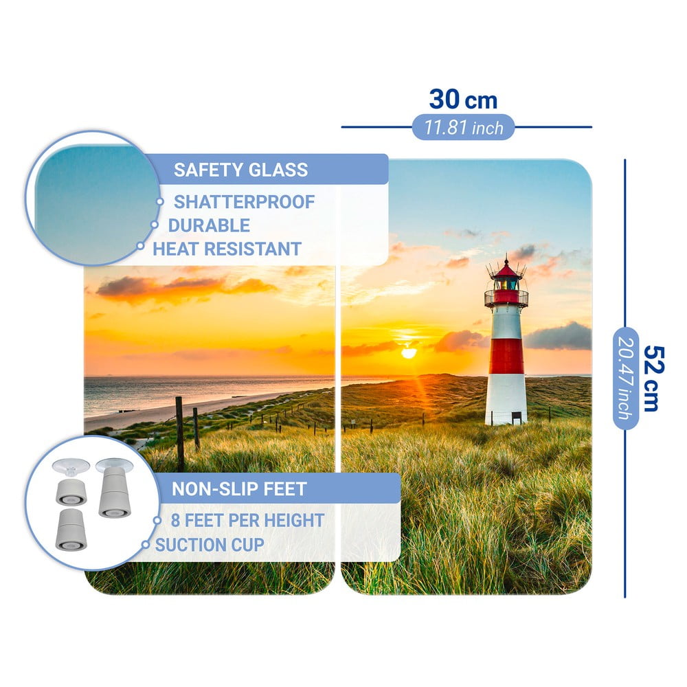 Szklane płyty ochronne na kuchenkę zestaw 2 szt. 52x30 cm Lighthouse – Maximex (zdjęcie 11)