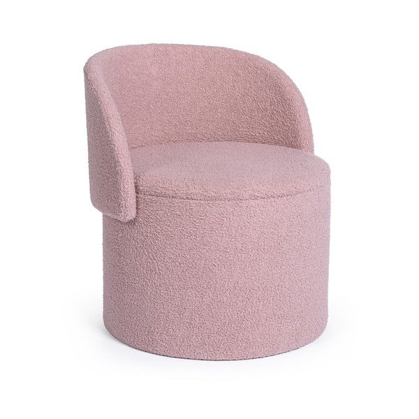 Szaroróżowy puf z materiału bouclé Anthea – Yes Everyday