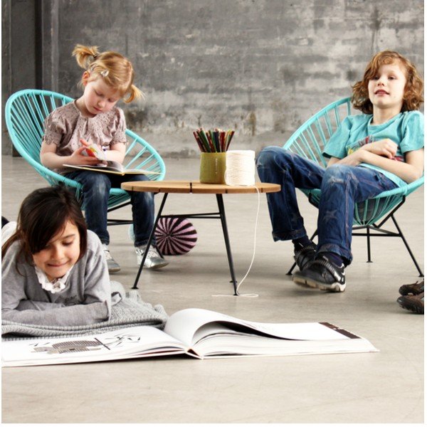 Czarny fotel dziecięcy OK Design Acapulco Mini-image-1