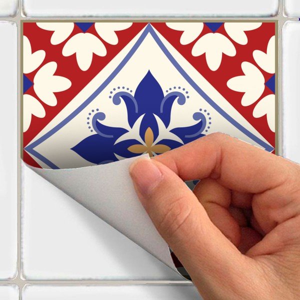 Zestaw 24 naklejek ściennych Ambiance Wall Decal Cement Tiles Azulejos Sofiana, 10x10 cm-image-3