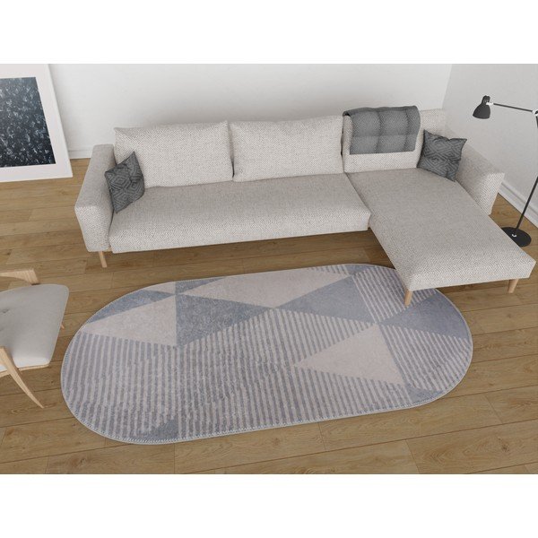 Szary dywan odpowiedni do prania 80x120 cm Oval – Vitaus-image-1