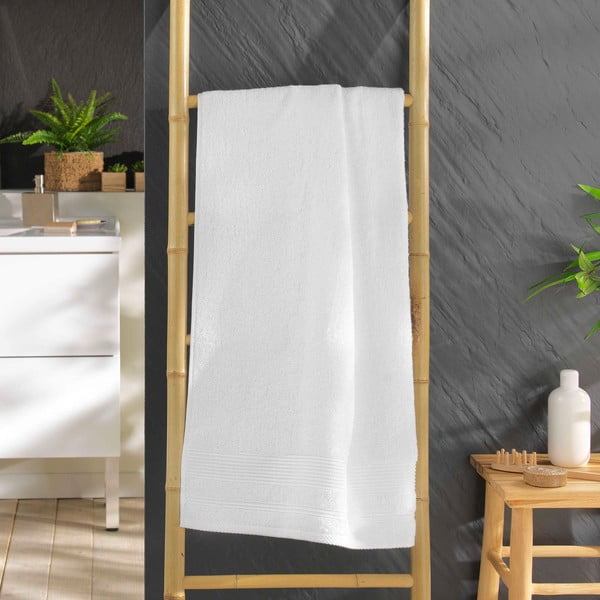 Biały bawełniany ręcznik kąpielowy frotte 70x130 cm Tendresse – douceur d'intérieur-image-1