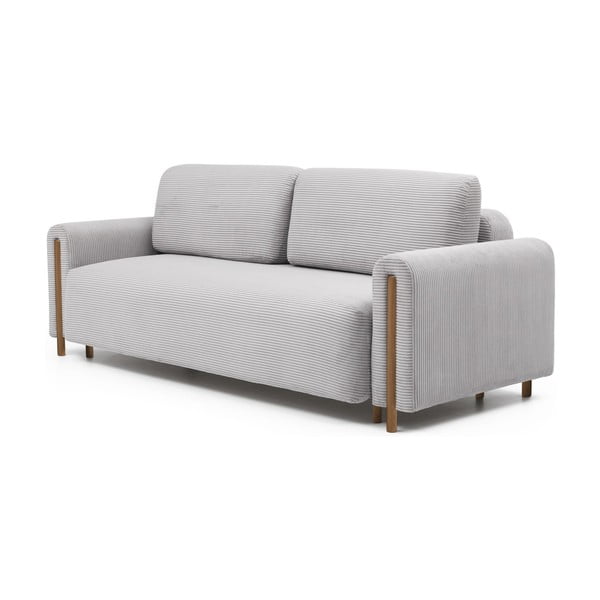 Jasnoszara sztruksowa rozkładana/ze schowkiem sofa 244 cm Arcadova – ELTAP-image-2