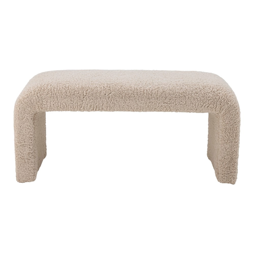 Kremowa  ławka z materiału bouclé Bobbie – Bloomingville