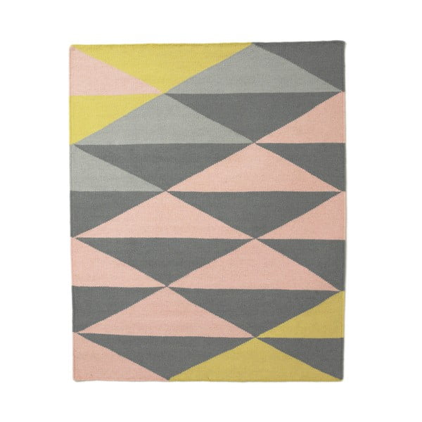 Wełniany dywan triangle 120x150 cm, żółty