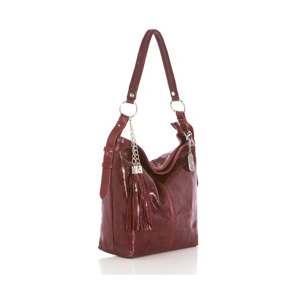 Skórzana torebka Hobo Bordeaux-image-2