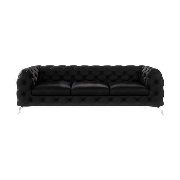 Czarna aksamitna sofa 243 cm Chelsea – Ropez