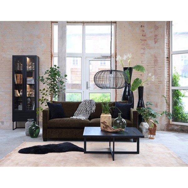 Czarny stolik z drewna dębowego Canett Elliot, 100x100 cm-image-4