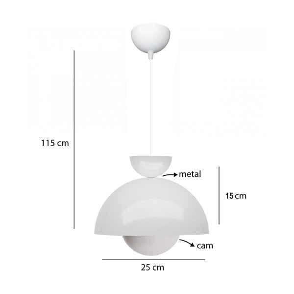 Lampa wisząca z metalowym kloszem ø 25 cm Arta – Opviq lights-image-2
