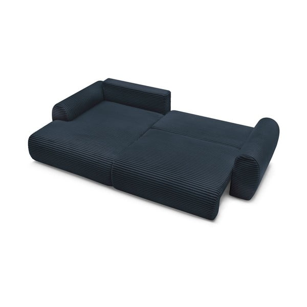 Ciemnoniebieski sztruksowy rozkładany narożnik (lewostronny) Lucien – Bobochic Paris-image-4