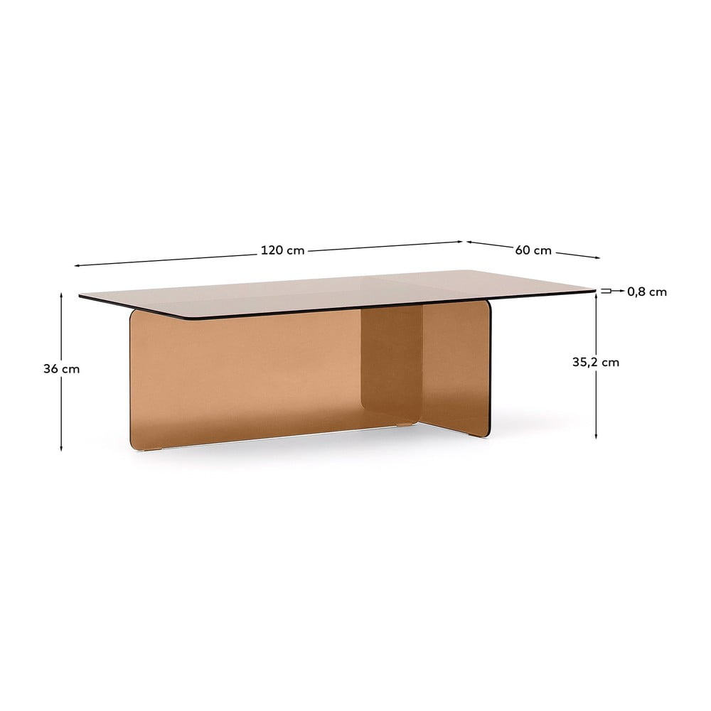 Brązowy szklany stolik 60x120 cm Zaren – Kave Home (zdjęcie 7)