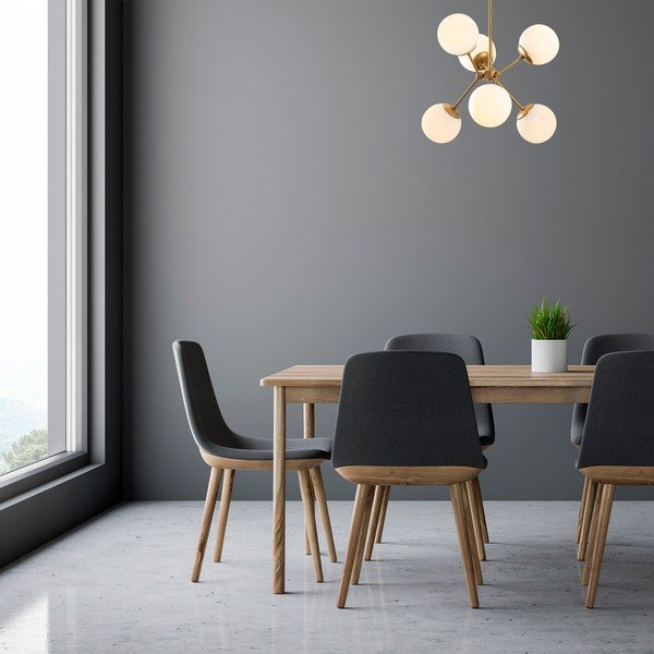 Lampa wisząca w biało-złotym kolorze ze szklanym kloszem ø 55 cm Gondol – Opviq lights-image-1