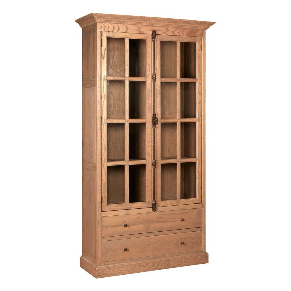Witryna z litego drewna dębowego w naturalnym kolorze 124x230x47 cm Lyon – Premier Housewares (zdjęcie 11)