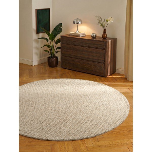 Wełniany okrągły dywan w naturalnym kolorze ø 160 cm Eloise – Hanse Home-image-4