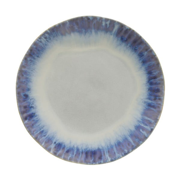 Biało-niebieski kamionkowy talerz Costa Nova Brisa, ⌀ 26,5 cm