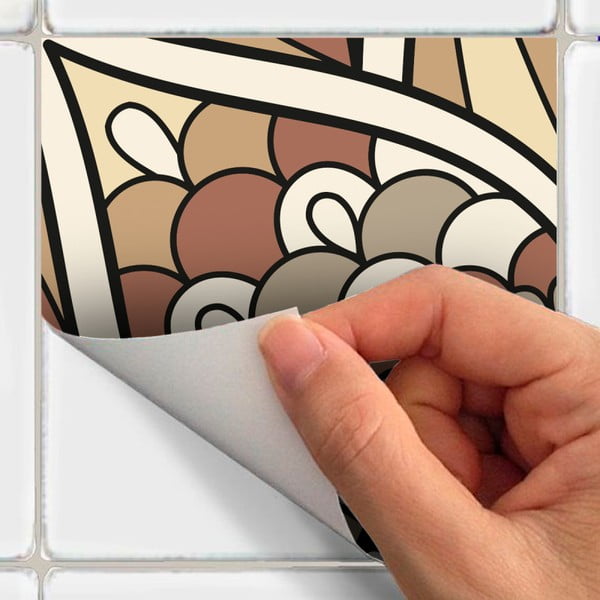 Zestaw 24 naklejek ściennych Ambiance Wall Stickers Tiles Piura, 10x10 cm-image-3