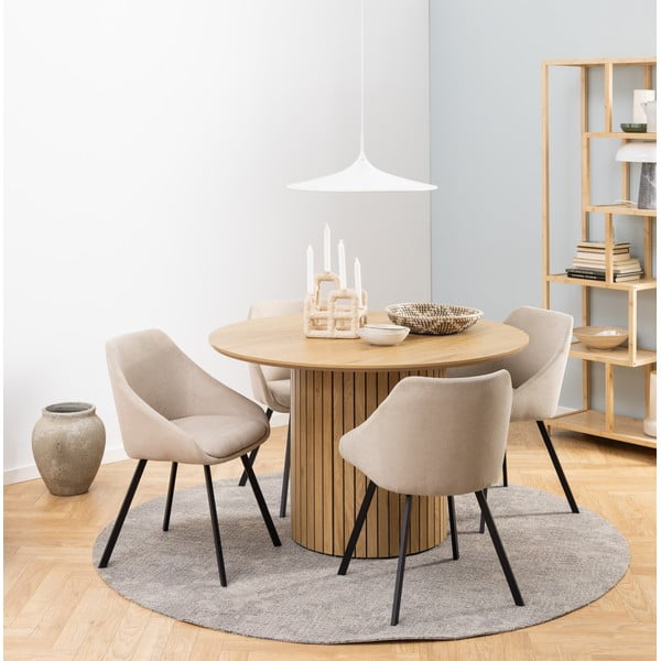 Okrągły stół z blatem w dekorze dębu ø 120 cm Yale – Actona-image-1