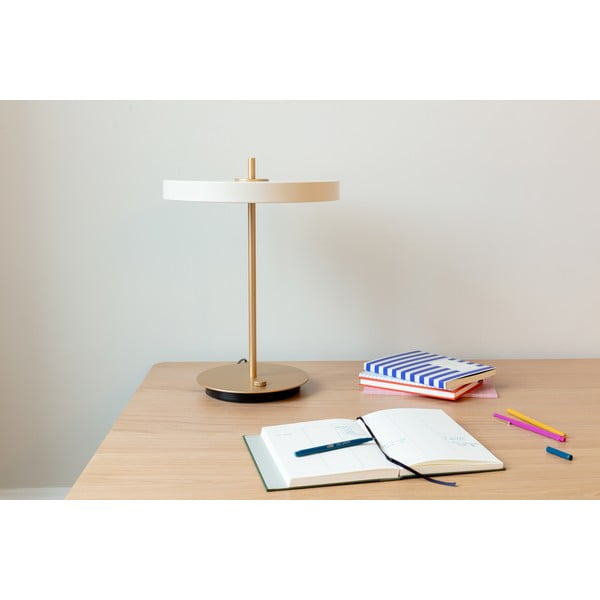 Biała lampa stołowa LED ze ściemniaczem i metalowym kloszem (wysokość 41,5 cm) Asteria Table – UMAGE-image-4