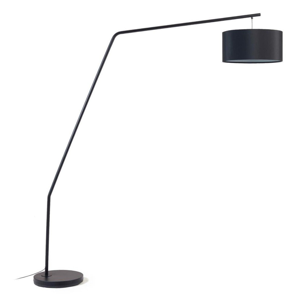 Czarna lampa stojąca z tekstylnym kloszem (wysokość 221,5 cm) Ciana – Kave Home