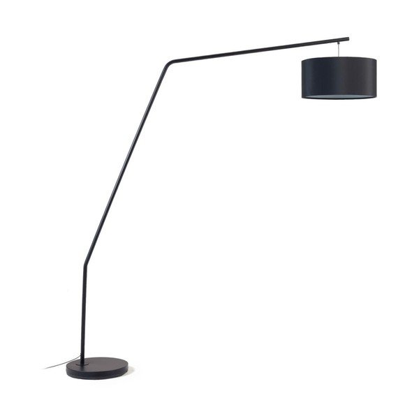 Czarna lampa stojąca z tekstylnym kloszem (wysokość 221,5 cm) Ciana – Kave Home