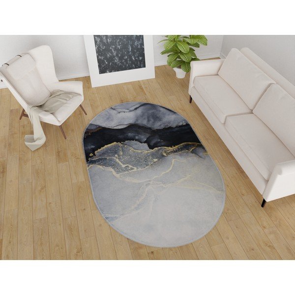 Czarno-biały dywan odpowiedni do prania 60x100 cm – Vitaus-image-1