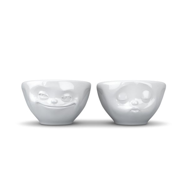 Białe porcelanowe filiżanki zestaw 2 szt. 100 ml Grinning & Kissing – 58products