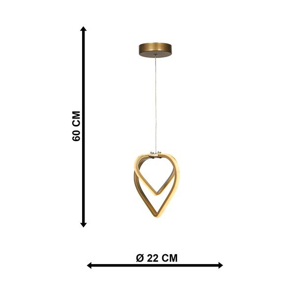 Metalowa lampa wisząca LED w kolorze brązu ø 22 cm Sevinc – Squid Lighting-image-4
