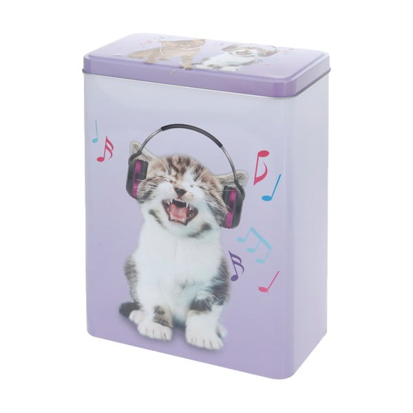 Pojemnik metalowy Music Kitty, 18x25 cm