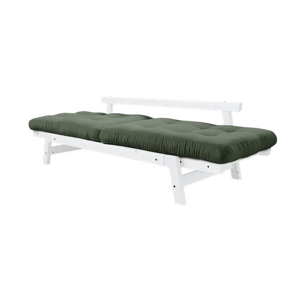 Sofa rozkładana z zielonym pokryciem Karup Design Step White/Olive Green-image-4